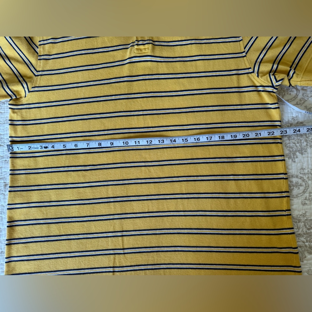Old Navy Yellow and Black Striped Polo Shirt, L 🦋 - Picture 4 of 5